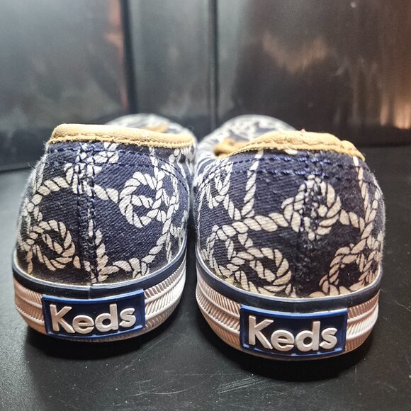 Keds Navy Blue & Champion Rope Print Lace Up Sneakers Size 6 - Picture 15 of 16